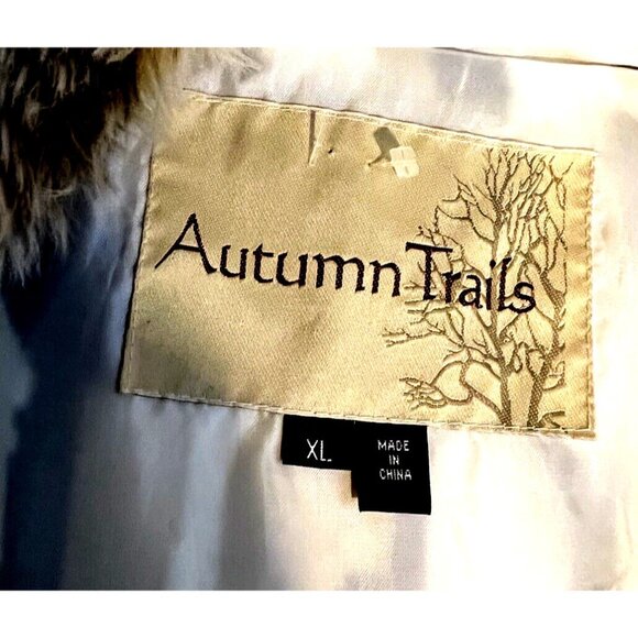 Autumn Trails Faux Fur Crop Zip Bomber Jacket Thick Coat w Hoodie Junior Size XL - Picture 10 of 12